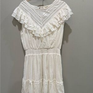 White Ruffled Sleeveless Dress